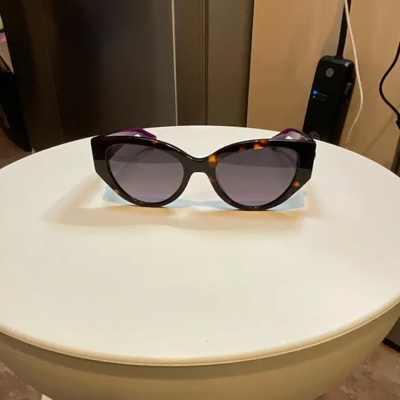 Kurt Geiger Purple and Brown Cat-Eye Sunglasses - Picture 4 of 6
